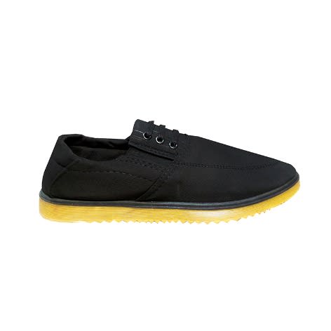 Elastic Lace Up Casual Sneakers For Men - Black