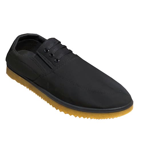 Elastic Lace Up Casual Sneakers For Men - Black