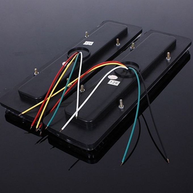 2Pcs 12V 19 LED Rear Tail Stop Reverse-Clear + Yellow + Red