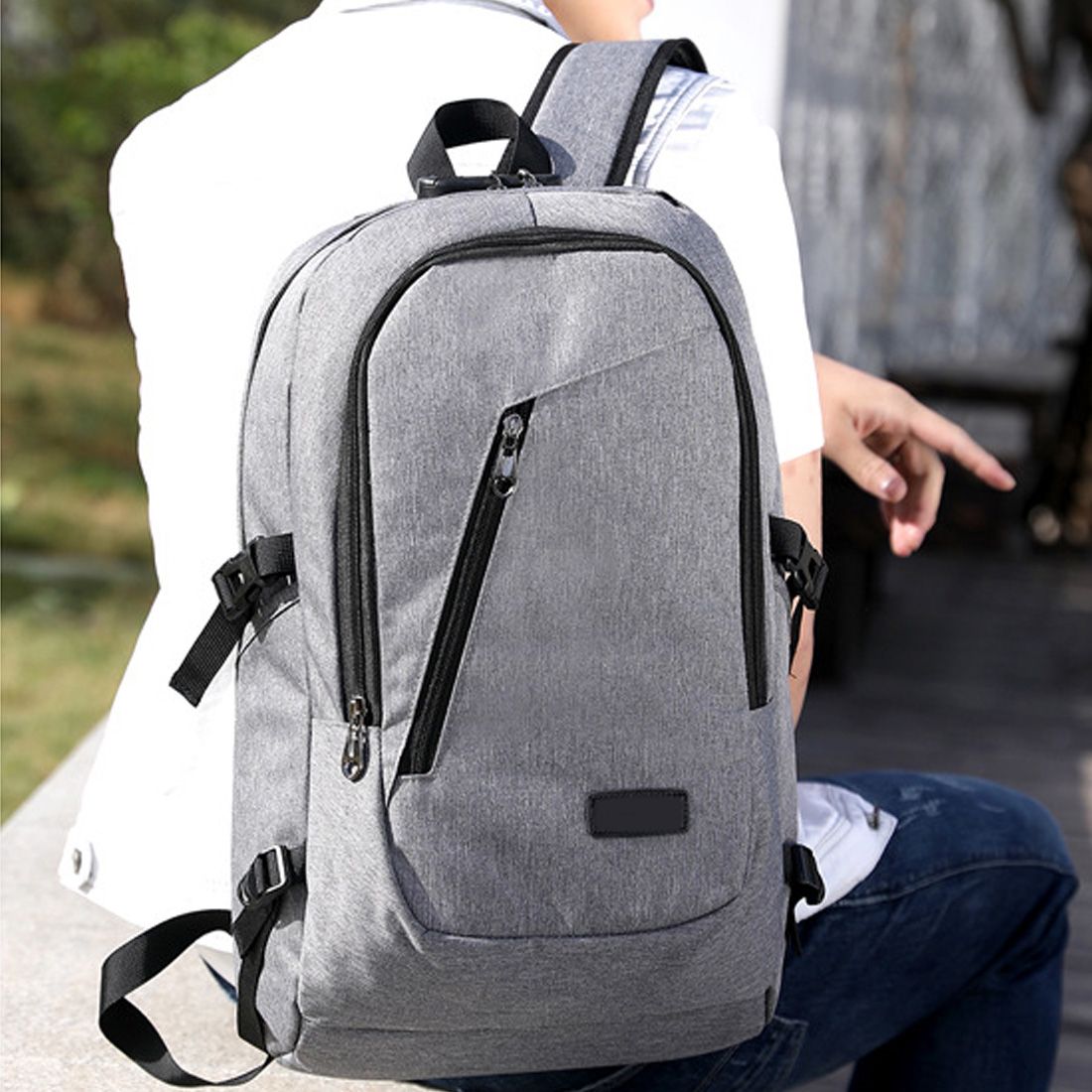 Theft Waterproof Casual Laptop Bag Sports Bag Backpack Anti Male USB Locks Charging Schoolbag Travel Travel Password