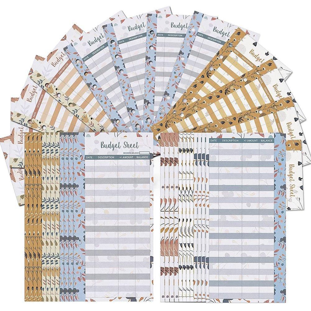 12 Expense Budget Sheets, Money Organizer for A6 Budget Binder -for Cash & LEDger Book, for Wallet, Budget Planner