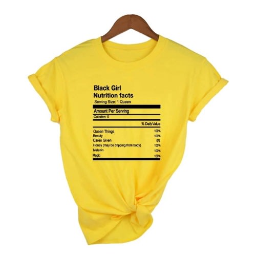 Black Girl Nutrition Top - Yellow