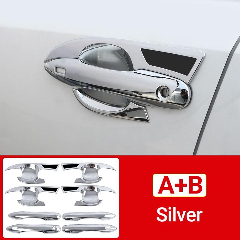 ABS Carbon Car Door Handle Bowl Protective Cover Trim Stickers For Toyota Corolla Cross XG10 2021 2022 2023 Hybrid Accessories