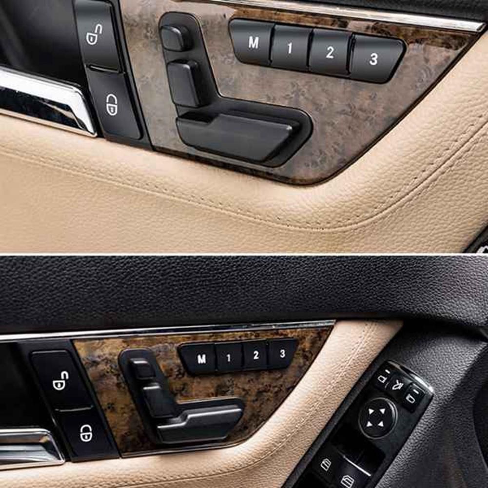 4Pcs Car Door Seat Memory Lock Switch Button Stickers Cover Trim for Mercedes Benz C E Class GLK GL ML W204 Accessories