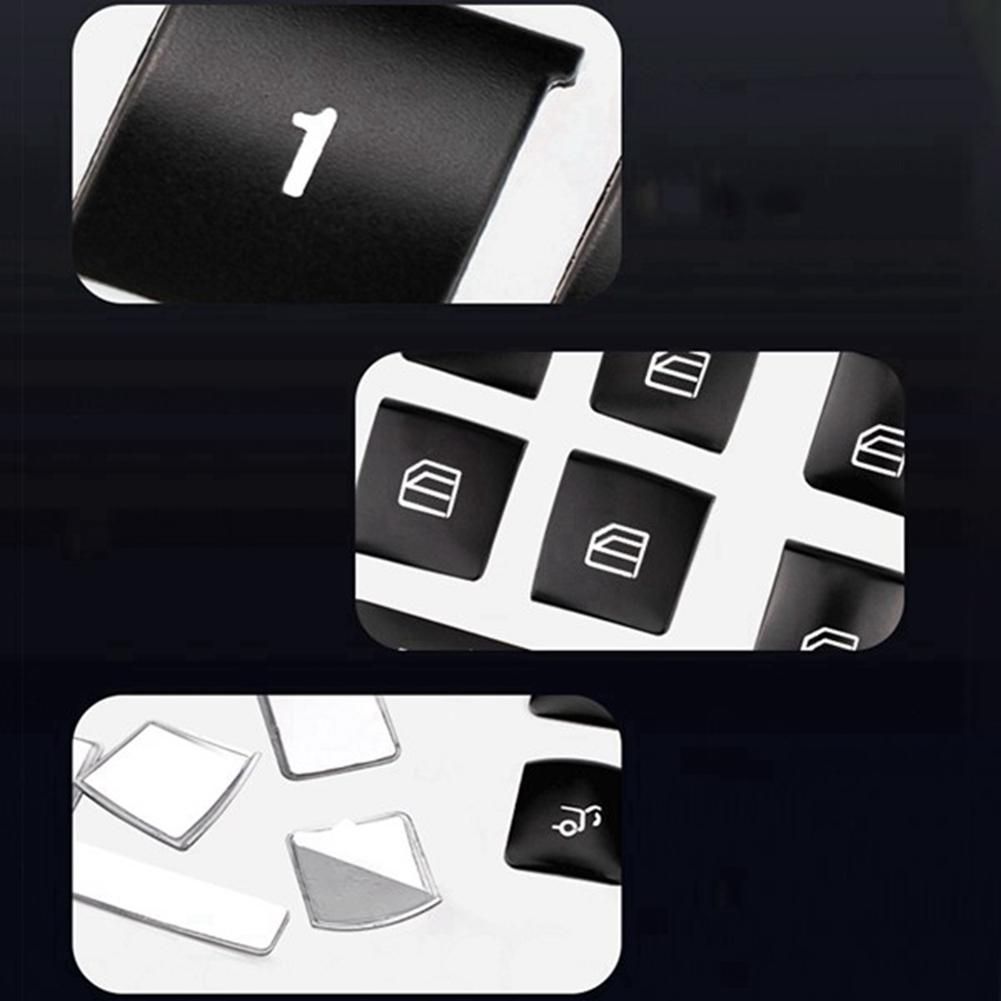 4Pcs Car Door Seat Memory Lock Switch Button Stickers Cover Trim for Mercedes Benz C E Class GLK GL ML W204 Accessories