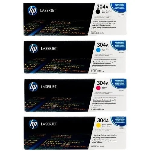 304a Set - Cc530a Cc531a Cc532a Cc533a - Black - Cyan - Magenta & Yellow Toner