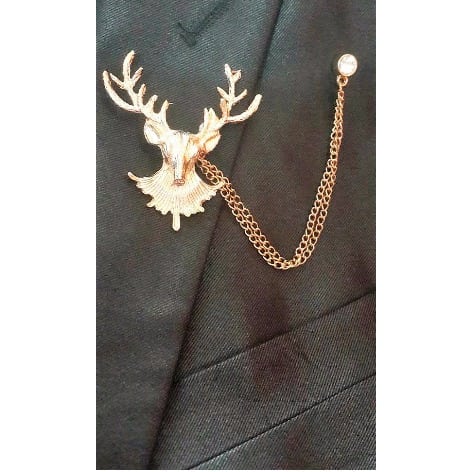 Antelope Head Brooch- Gold