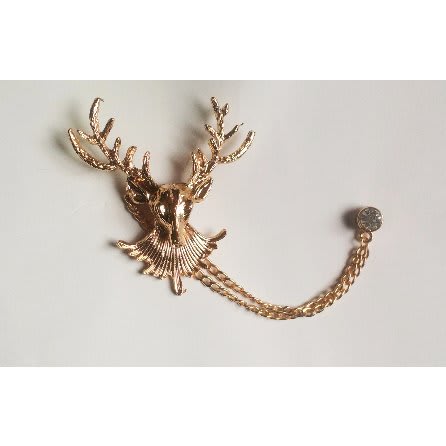 Antelope Head Brooch- Gold