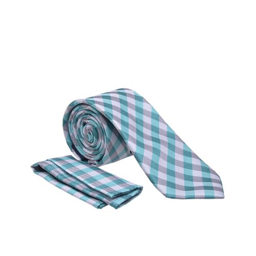 Green & White Checked Tie