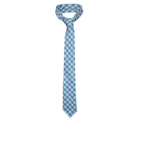 Green & White Checked Tie