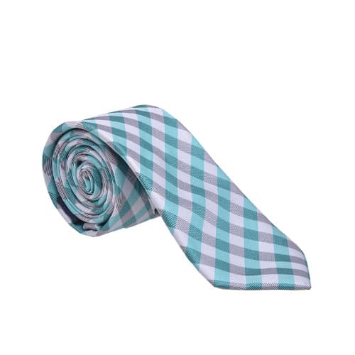 Green & White Checked Tie