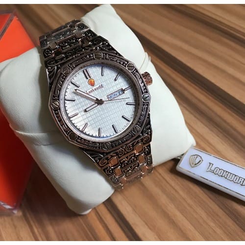 Men's Print Signatures Rose Gold Wrist Watch