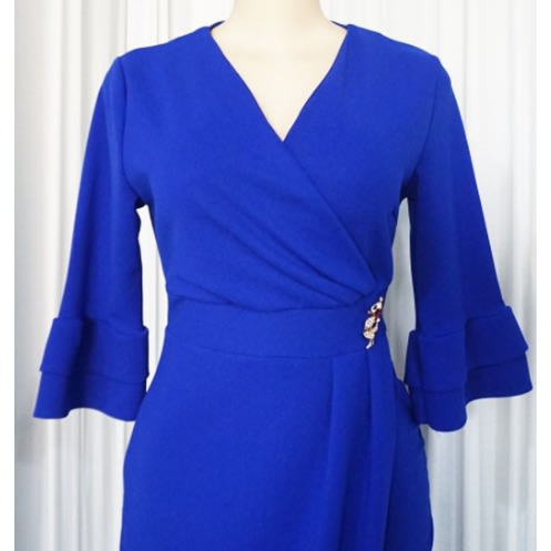 Ladies' V-neck Sleeve Wrap Dress