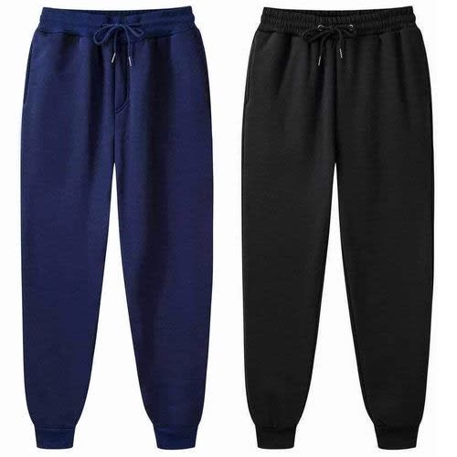 2-in-1 Thick Joggers Pant - Navy Blue & Black