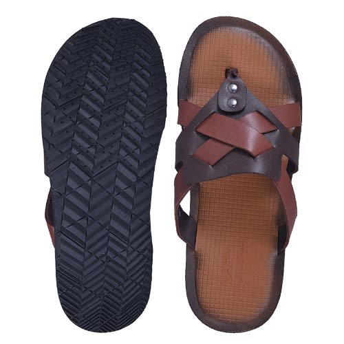 Men’s Multi Cross Slippers- Coffee & Brown Msl-4298