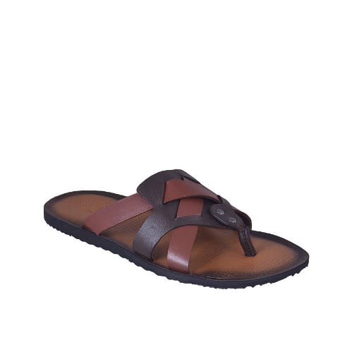 Men’s Multi Cross Slippers- Coffee & Brown Msl-4298