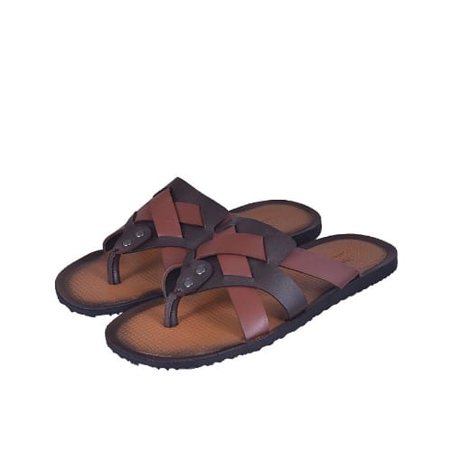 Men’s Multi Cross Slippers- Coffee & Brown Msl-4298