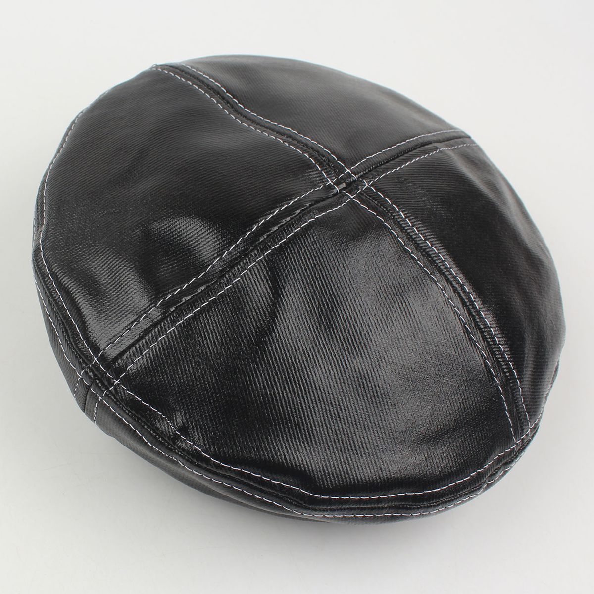 Women Beret Hat PU Leather Adjustable Fashion Artist Cap