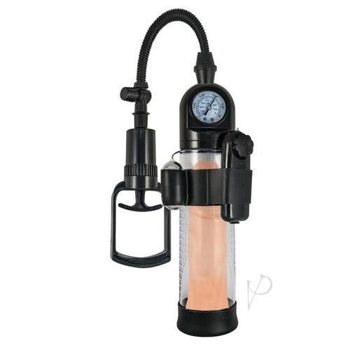 Nasstoys - Maxx Gear Vibrating Vacuum Gauge Penis Pump - Clear