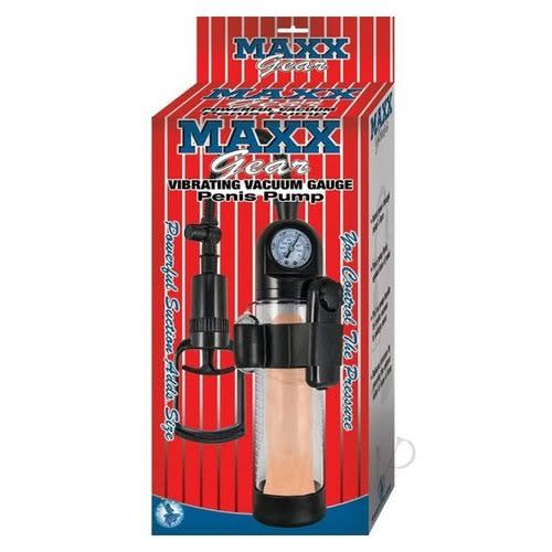 Nasstoys - Maxx Gear Vibrating Vacuum Gauge Penis Pump - Clear