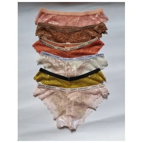 V-shaped Low Waist Lace Panties - 6 Pieces