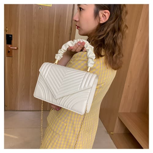 Ladies Handbag- 18X7X13cm - White