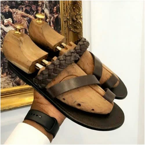 Classy Male Dark Brown Weave Slips