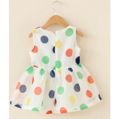 Girls Chiffon Sleeveless Dress - Multicolour