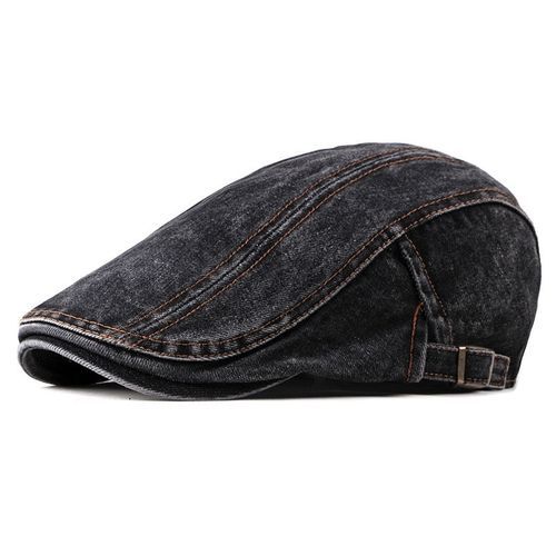 Four Seasons Denim Solid Newsboy Caps Men Washed  Flat Peaked Cap Women Painter