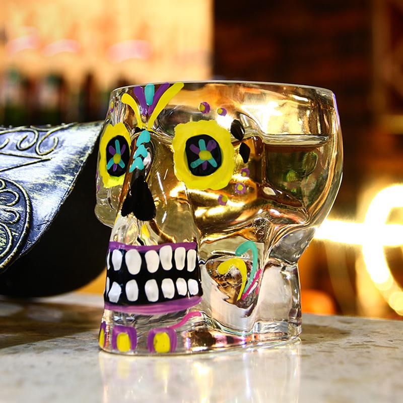 Personality Hand-painted Crystal Skull Head Vodka Whiskey Shot Gl Cup Drinking Ware Home Bar-Personality Hand-painted Crystal Skull Head Vodka Whiskey Shot Gl Cup Drinking Ware Home Bar