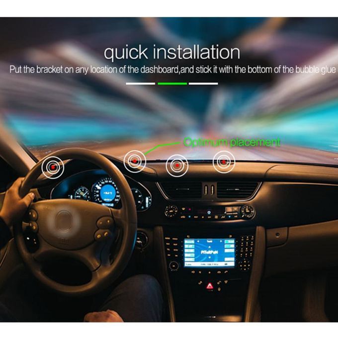 360° Rotable Car GPS Navigation HUD Head Up Display Design Smartphone