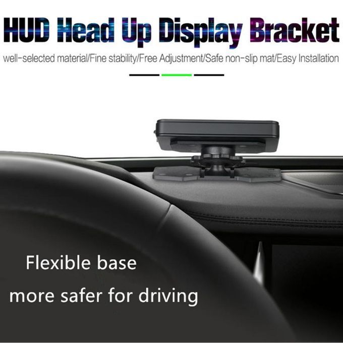 360° Rotable Car GPS Navigation HUD Head Up Display Design Smartphone