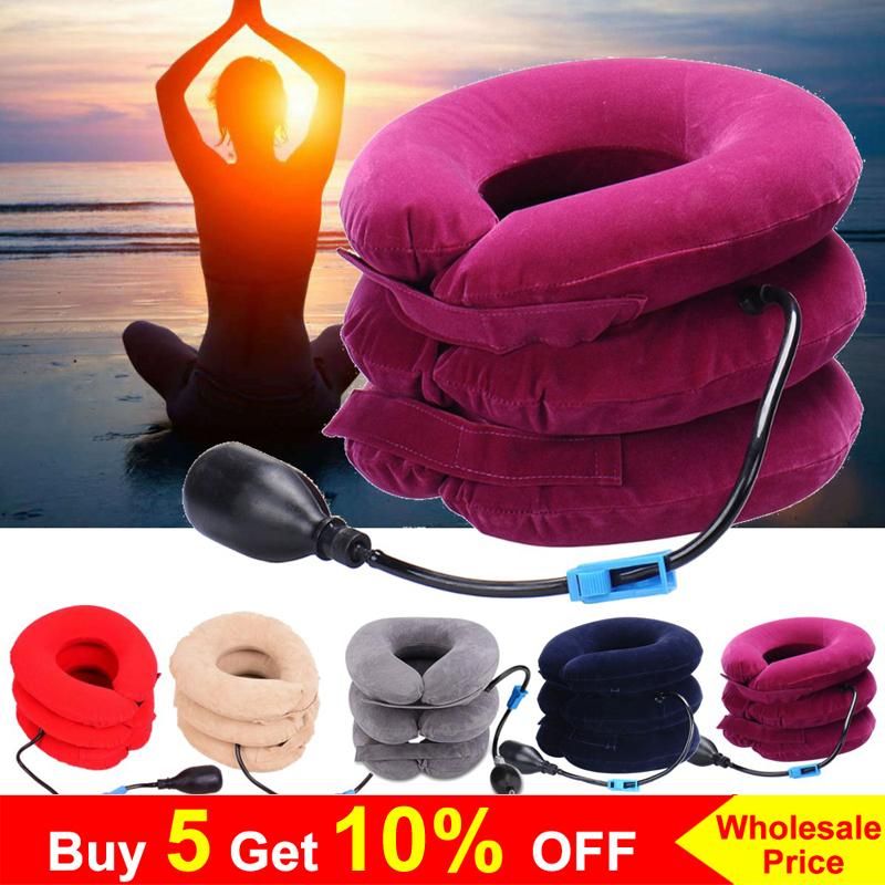 Inflatable Neck Tractor Relaxation Pillow Travel Soft Cervical Vertebra Traction Neck Relief Posture Correction Stretching Brace