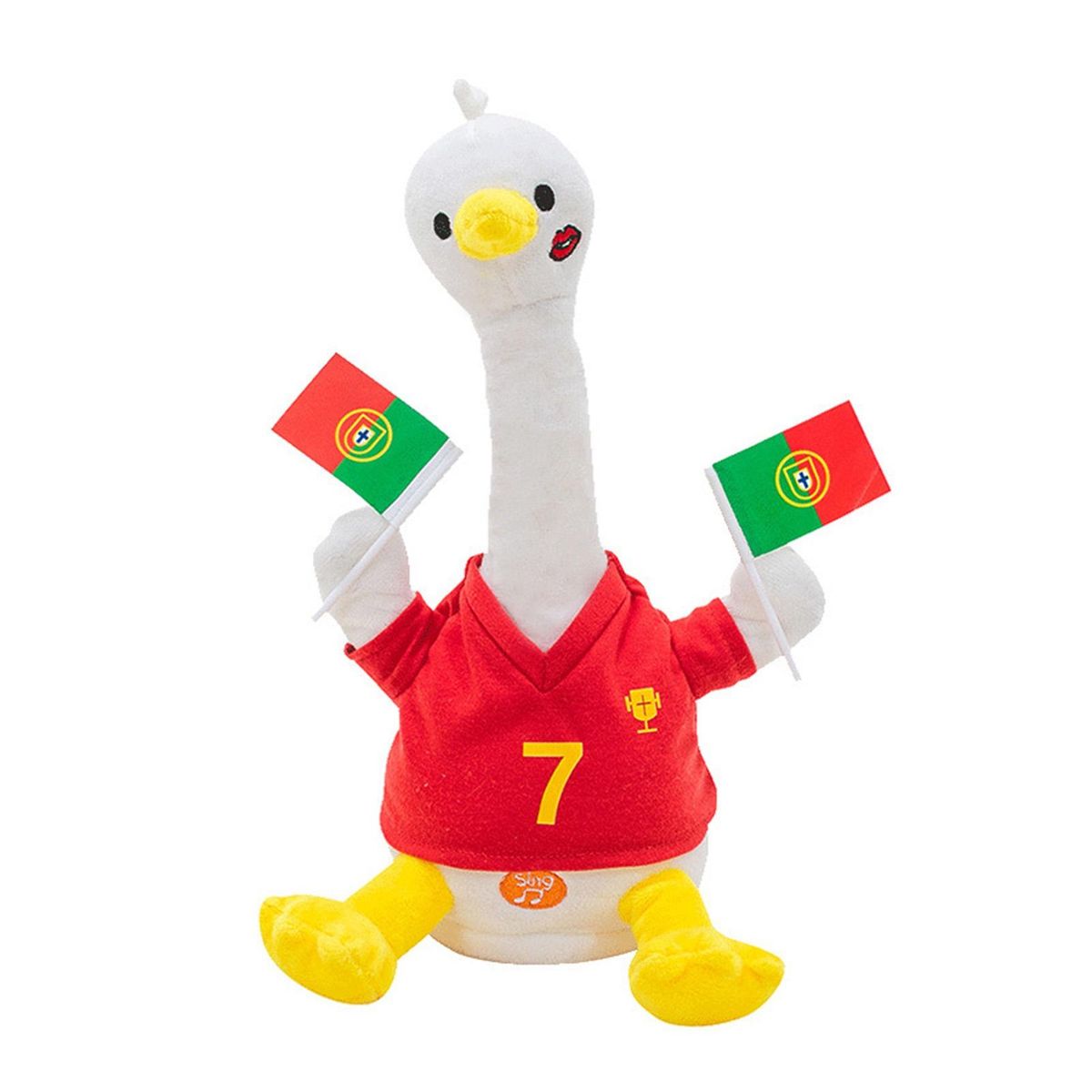 30cm Plush Duck Doll Electric Chick Giraffe Duck Plush Toy Mascot Doll Red
