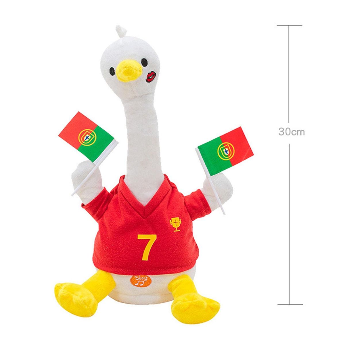 30cm Plush Duck Doll Electric Chick Giraffe Duck Plush Toy Mascot Doll Red