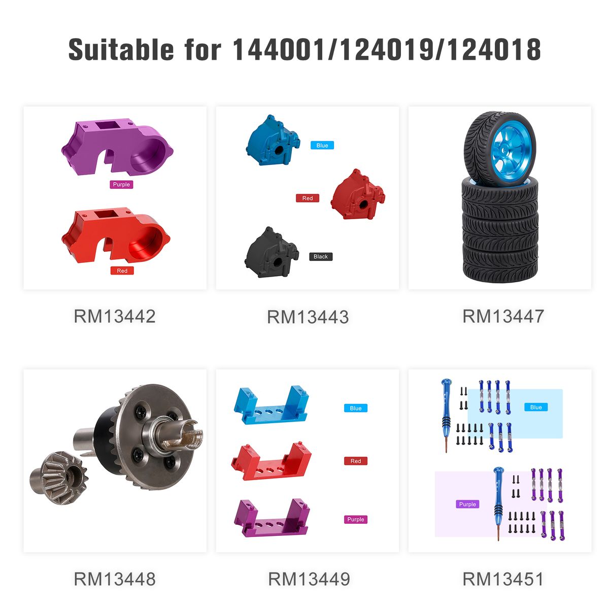 For Wltoys 144001 124019 124018 1/14 1/12 RC Car Alloy