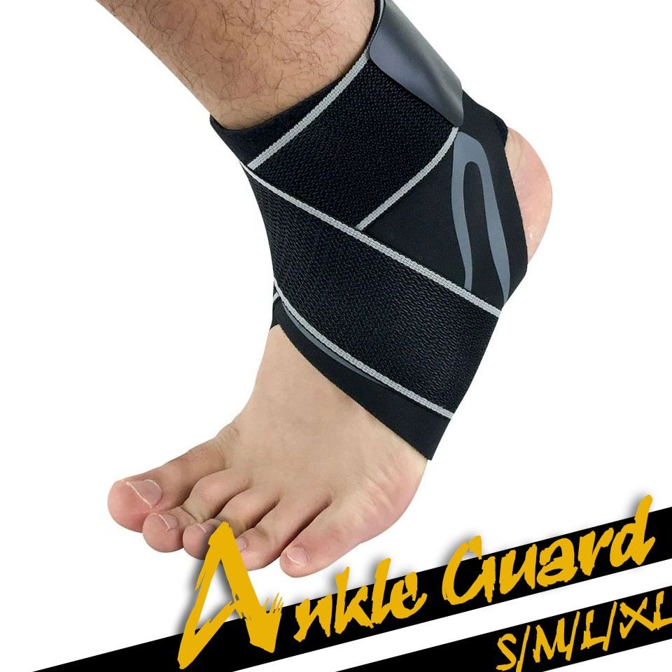 1PCS Pressurizable Bandage Ankle Support Protect Foot Basketball Football Badminton Anti Sprain Ankle Guard Warm -Orange--Right