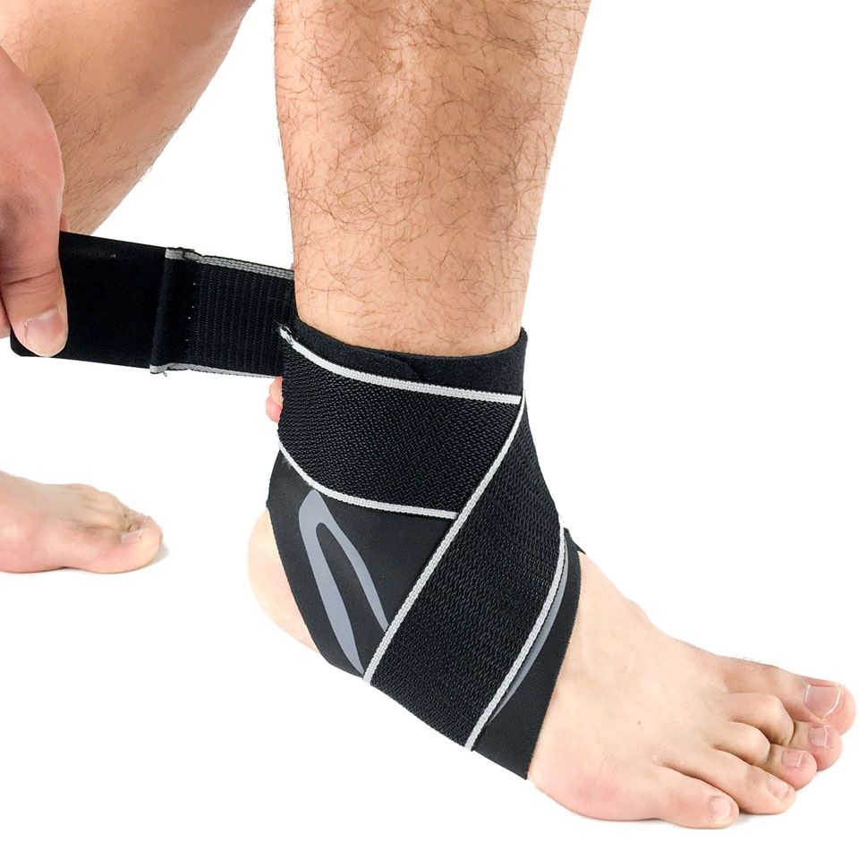 1PCS Pressurizable Bandage Ankle Support Protect Foot Basketball Football Badminton Anti Sprain Ankle Guard Warm -Orange--Right