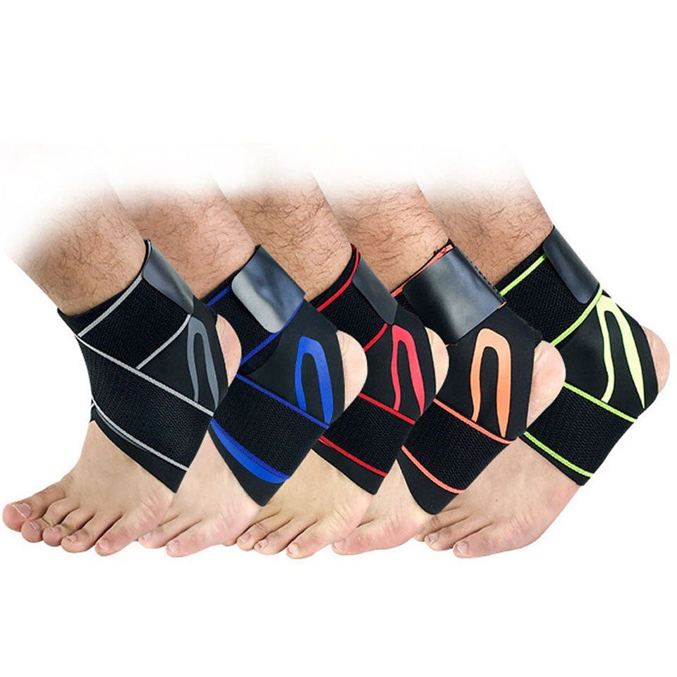 1PCS Pressurizable Bandage Ankle Support Protect Foot Basketball Football Badminton Anti Sprain Ankle Guard Warm -Orange--Right