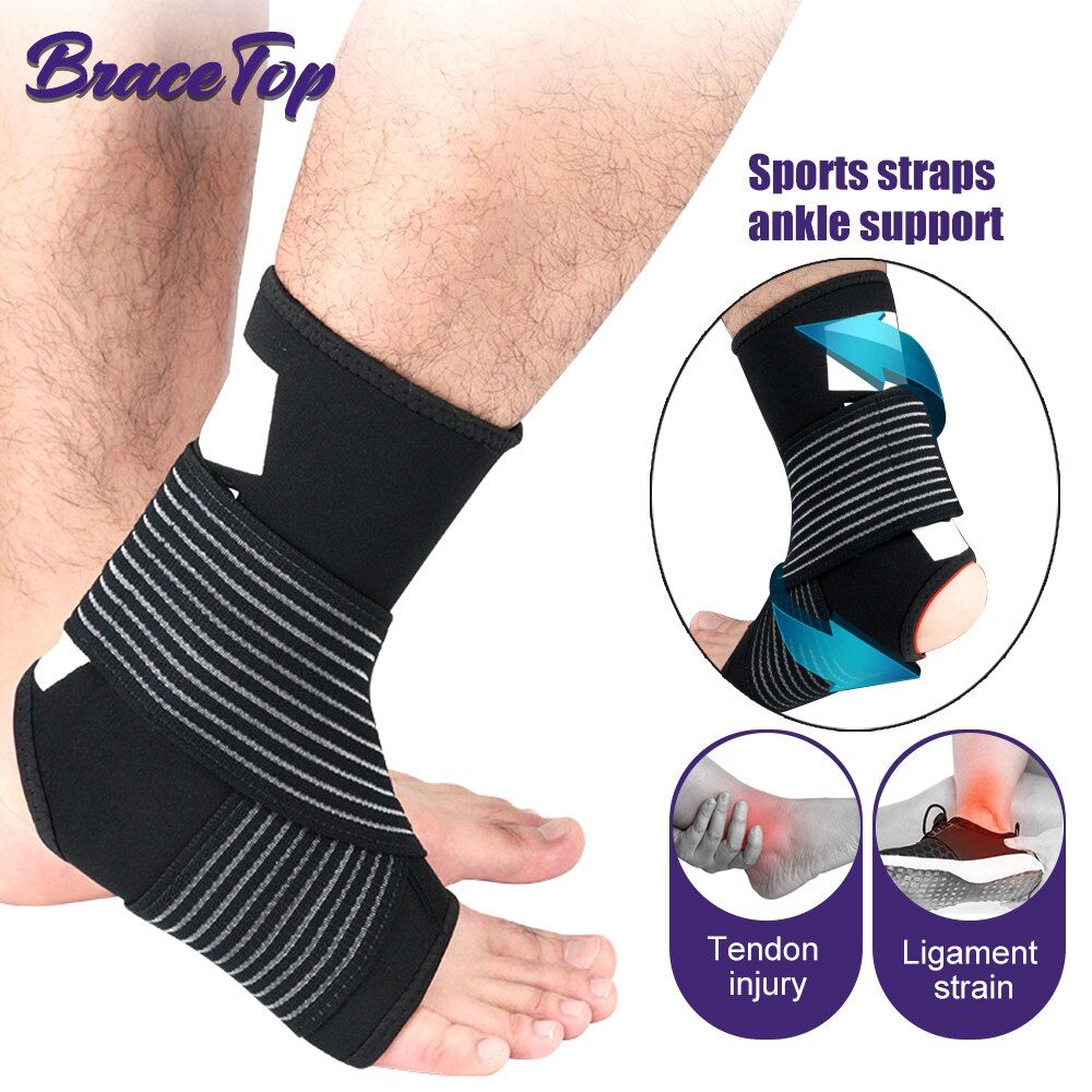 1 Pair Sports Ankle Support Better Protect  Ankle Compression Socks Safety Bandage For Running Football Basketball-Blue
