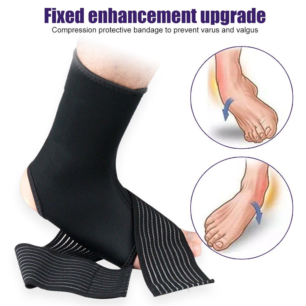 1 Pair Sports Ankle Support Better Protect  Ankle Compression Socks Safety Bandage For Running Football Basketball-Blue