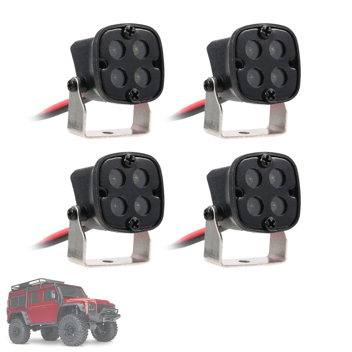 RC Car LED Roof Lights Headlights Spotlight Compatible with Axial SCX10 Traxxas TRX4 D90 Redcat GEN8 RC Car