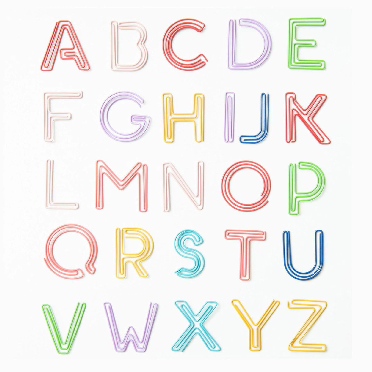 Paper Clips Color Alphabet Shape Metal Bookmarks Files Paper