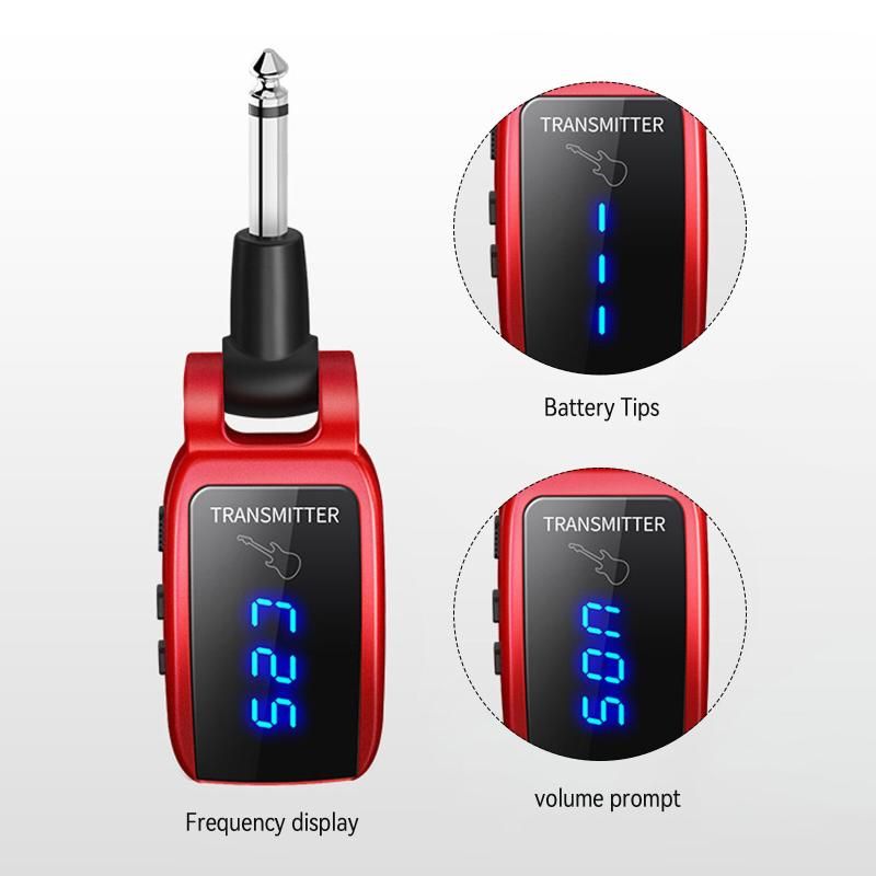 Wireless Guitar System UHF Transmitter Receiver With LED Scr