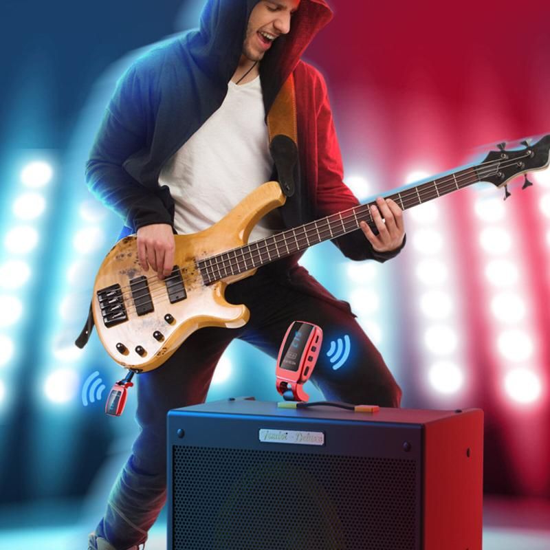 Wireless Guitar System UHF Transmitter Receiver With LED Scr