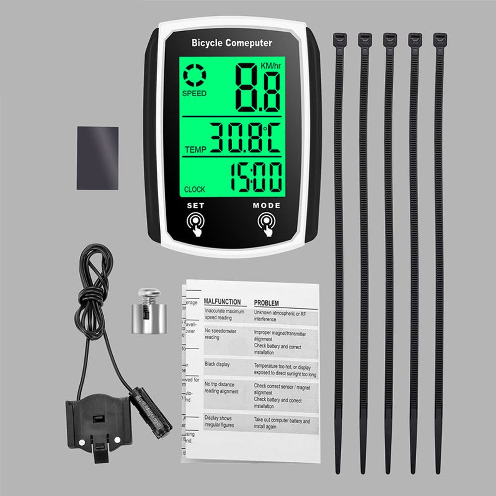 Wired Bike Computer LED Digital Bicycle Speedometer