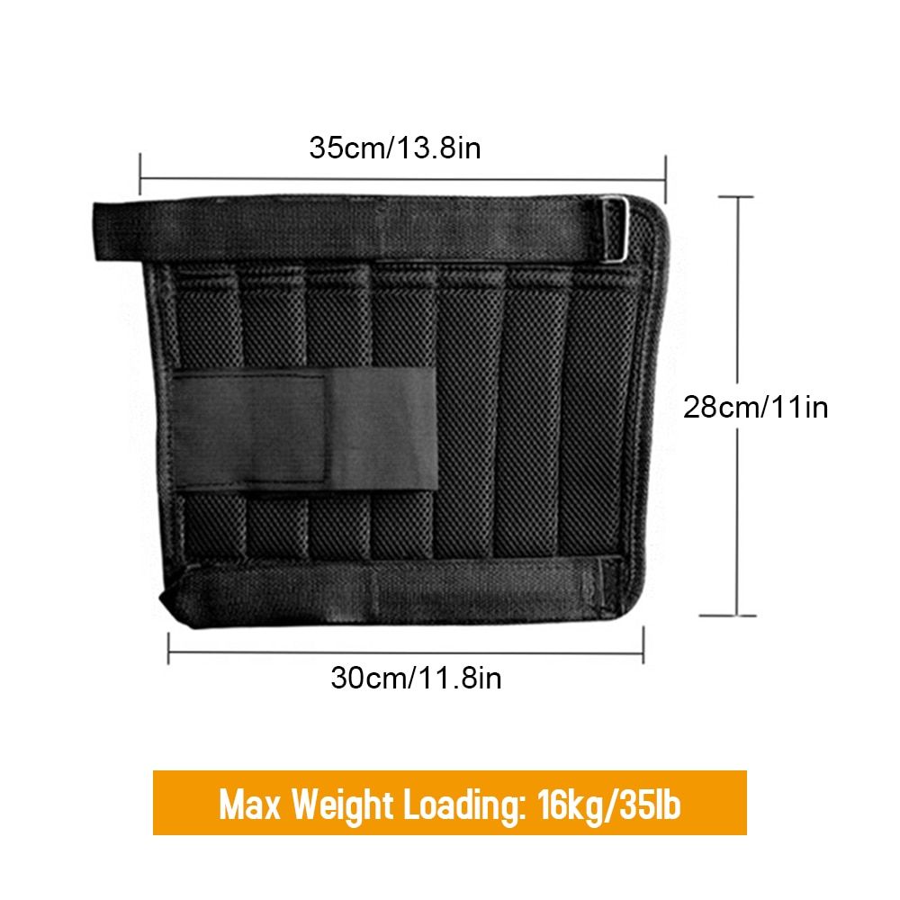 2 PCS 16kg Loading Ankle Weighted Adjustable Exercise Weight Leings Wraps Leg Strength Training For Fitness Workout Running Black