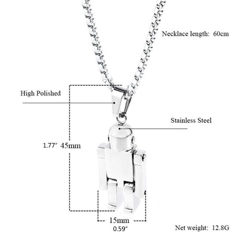 Hip Hop Robot Necklace For Men Women Streetwear Punk Robot