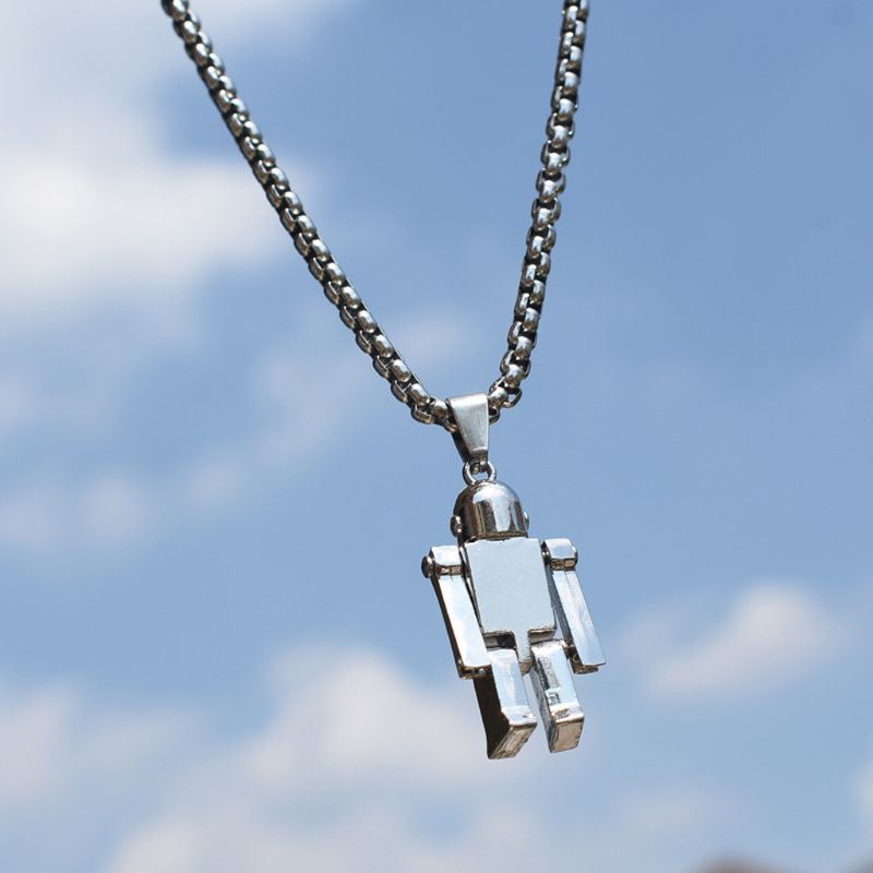 Hip Hop Robot Necklace For Men Women Streetwear Punk Robot