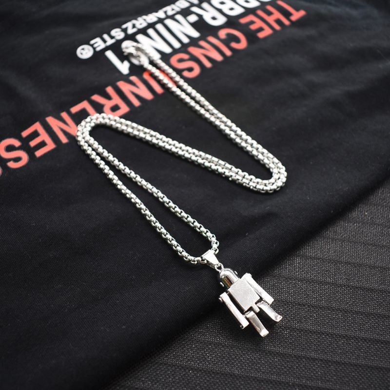 Hip Hop Robot Necklace For Men Women Streetwear Punk Robot